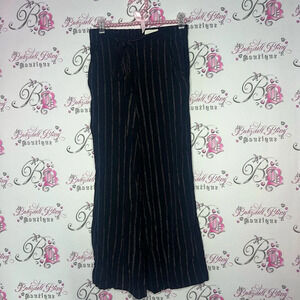 Wilfred pants capris linen wide leg light weight pin striped with  bow tie up